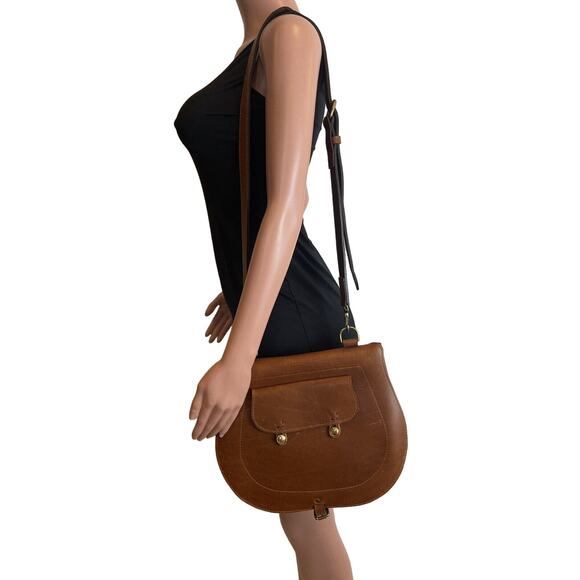 Military Goods James C. Ritchie Leather Haversack Crossbody Saddle Bag Messenger - Picture 6 of 16